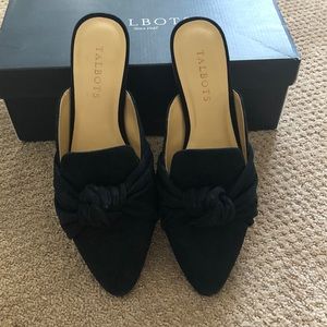 Talbots black suede mule 7.5